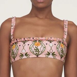 AGUA BY AGUA BENDITA Olmo Lunar Embroidered Bikini Top NWT Size L